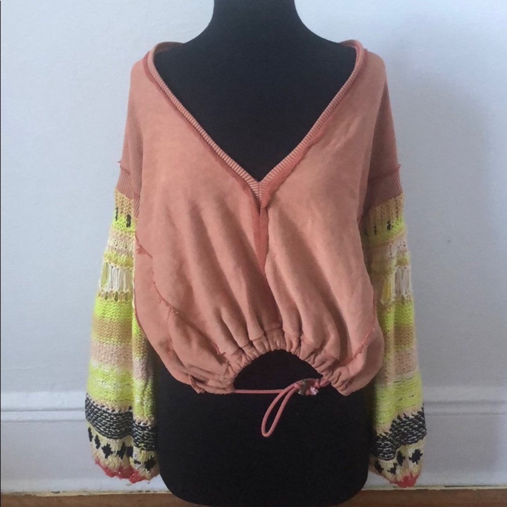 Free People Knit Sleeve Sweater